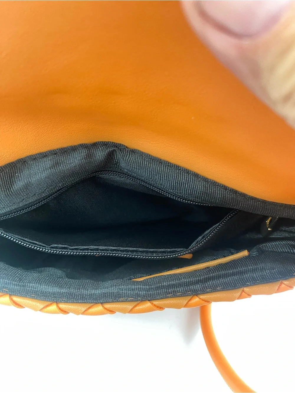 Urban Expressions Orange Woven Flap Crossbody Bag